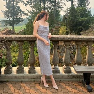 BHLDN grey dress (anthropologie)